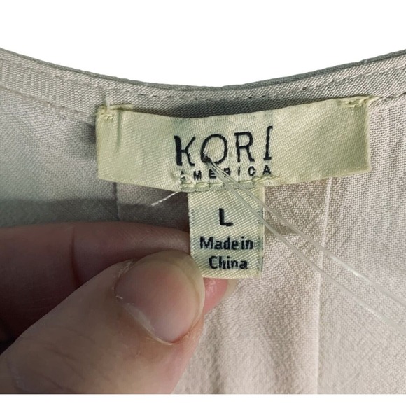 Kori America Embroidered Midi Shift Dress Womens Size L Boho Unlined - Picture 3 of 8